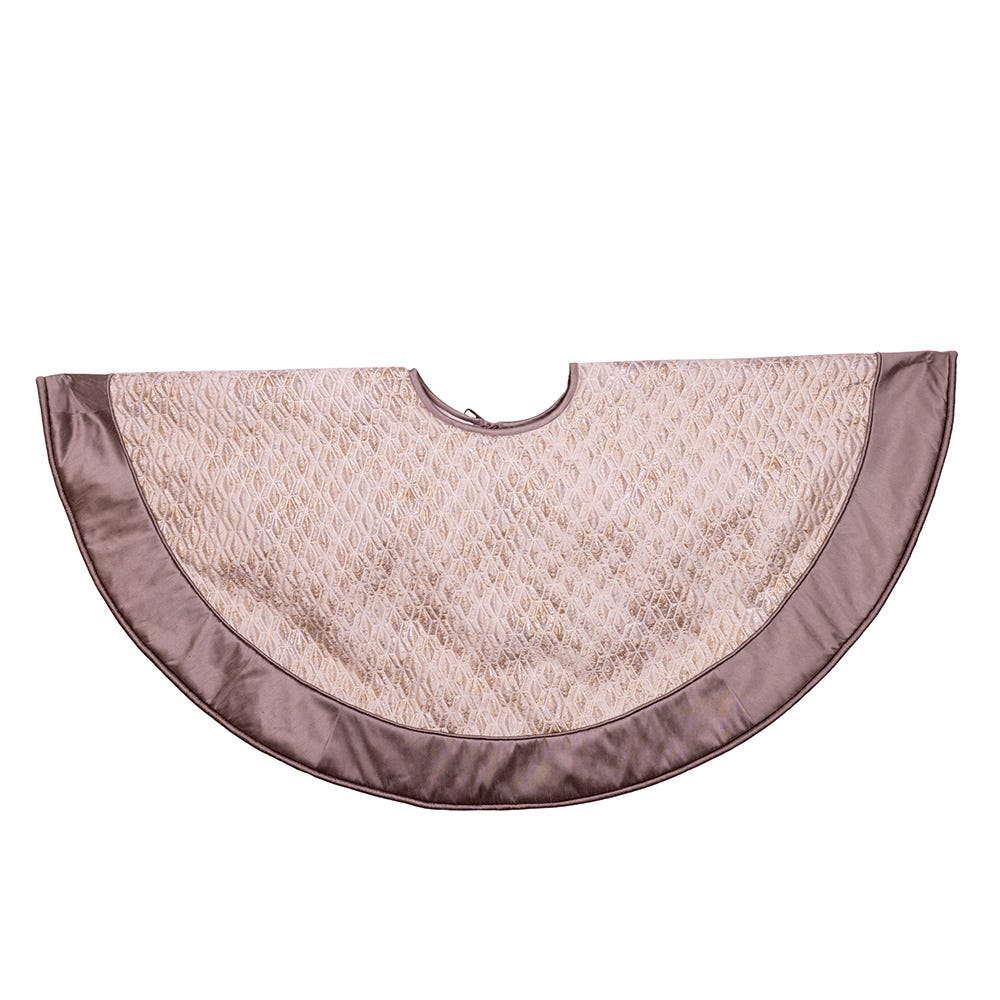 Kurt Adler 48-Inch Diamond Jacquard With Gray Dupion Border Tree Skirt